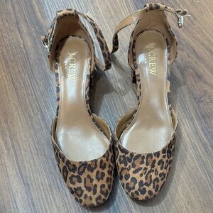 J. Crew Brown Leopard Print Heels